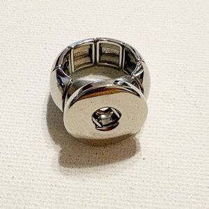Jewelry Crafters Makers Blank Ginger Snap Style Stretch Ring 3 Silver Tone
